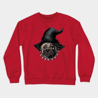 Pug witch halloween costume Crewneck Sweatshirt